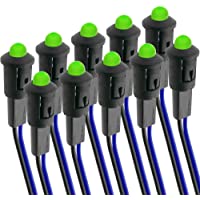 BeMatik - Luz LED piloto de 8mm 220VAC de Color Verde 10-Pack